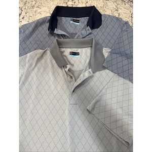 PGA TOUR Men's Lot Of 2 Polo Golf Shirts Size 3 Xl Dark Blue & Grey READ